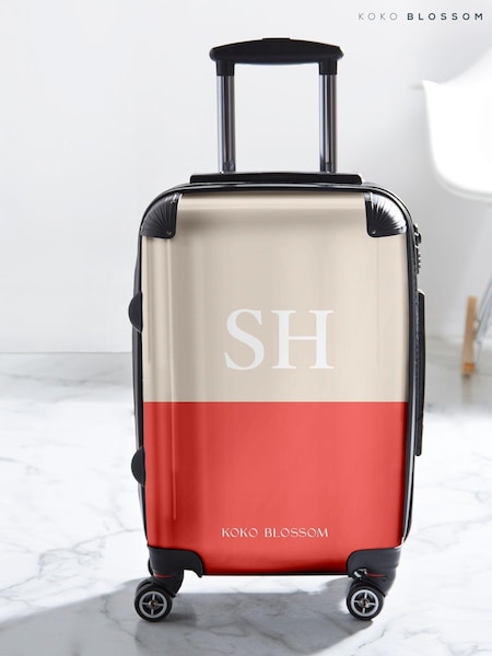 Koko Blossom Red Personalised Watermelon Vanilla Colourblock Suitcase (AJ9055) | £125 - £175