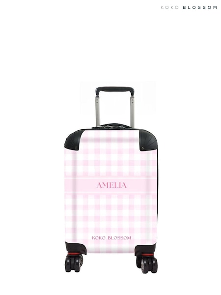 Personalised Gingham Suitcase by Koko Blossom (AJ9068) | £125 - £175