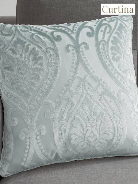 Curtina Duck Egg Chateau Jacquard Filled Cushion (AJ9309) | £16