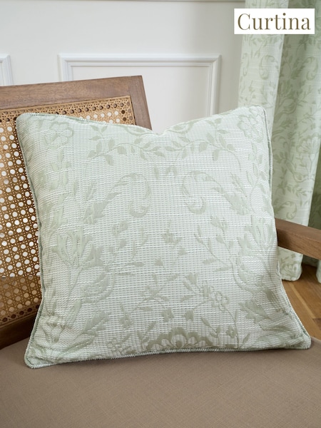 Curtina Sage Marple Jacquard Filled Cushion (AJ9330) | £16