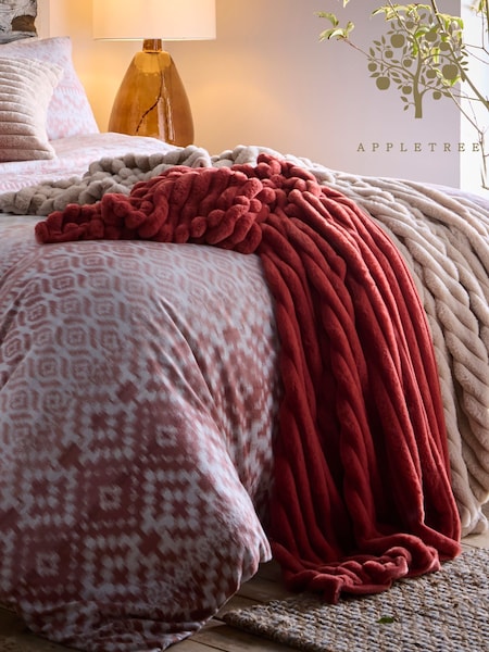 Appletree Terracotta Morritz Faux Fur Bedspread (AJ9358) | £40
