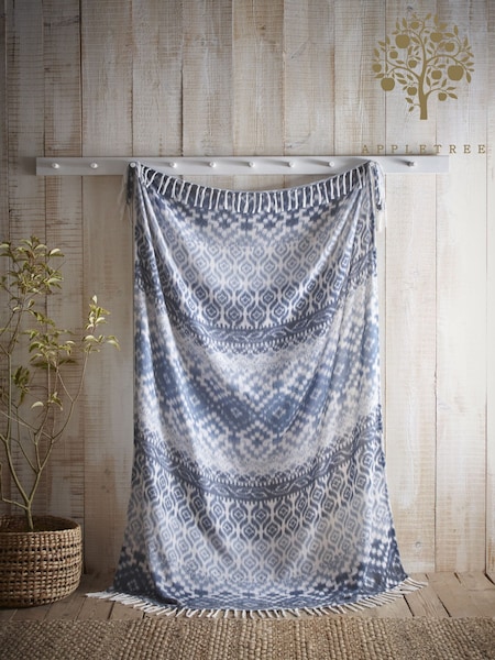 Appletree Blue Sakari Tassled Bedspread (AJ9388) | £25