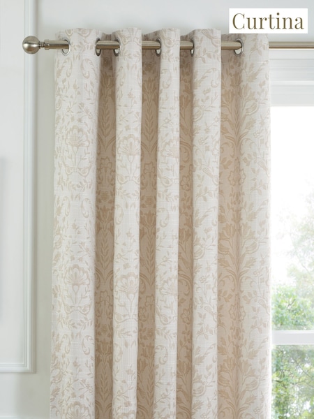 Curtina Natural Marple Thermal Pair of Eyelet Curtains (AJ9390) | £68 - £135