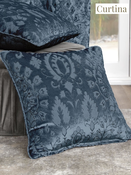 Curtina Blue Trinity Jacquard Filled Cushion (AJ9396) | £16