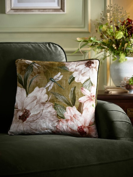 Appletree Olive Fiorella Velvet Filled Cushion (AJ9397) | £16