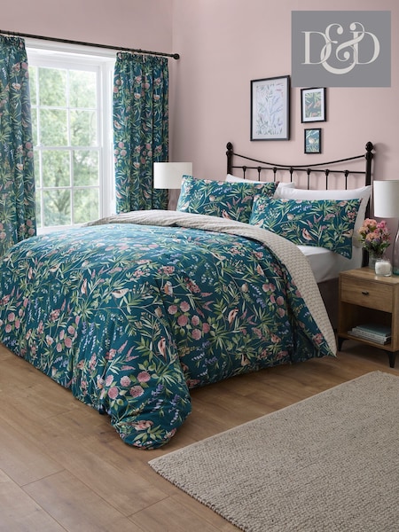 Dreams & Drapes Green Caraway Reversible Duvet Cover Set (AJ9425) | £23 - £43