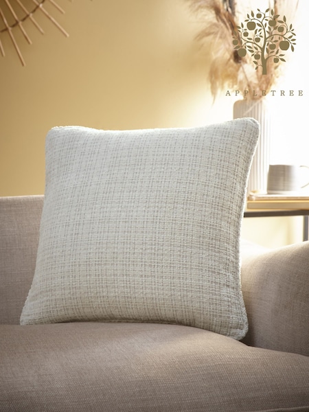 Appletree Ivory Alba Textured Chenille Filled Cushion (AJ9457) | £16