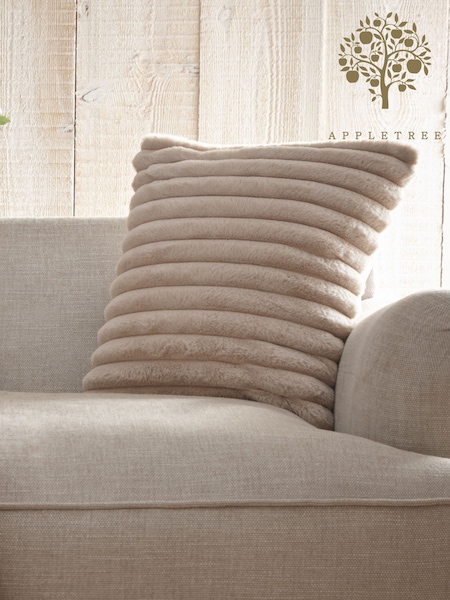 Appletree Natural Morritz Faux Fur Filled Cushion (AJ9468) | £16