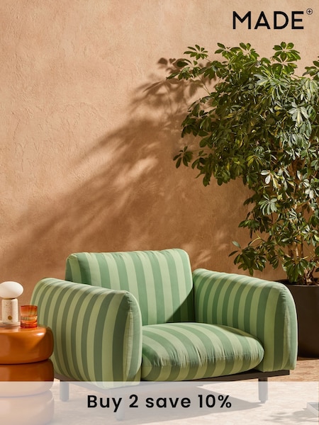 MADE.COM Green Stripe Samaya Garden Lounge Chair (AJ9505) | £749