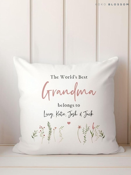 Personalised 100% Cotton Cushion by Koko Blossom (AJ9548) | £30