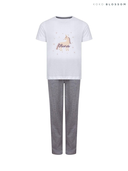Personalised Unicorn 100% Cotton Pyjamas by Koko Blossom (AJ9585) | £30