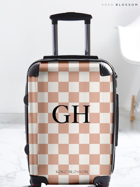 Personalised Checkerboard Suitcase by Koko Blossom (AJ9598) | £125 - £175