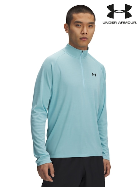 Under Armour Blue Tech Textured 1/2 Zip Sweat Top (AJ9655) | £44