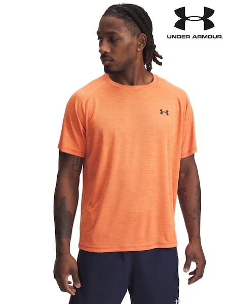 Under Armour Orange Grey Tech Textured T-Shirt (AJ9670) | £30