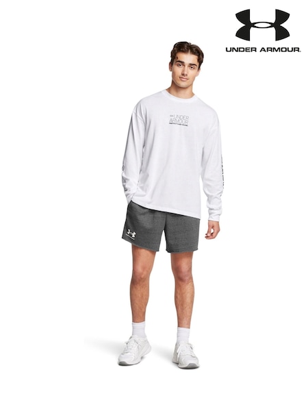 Under Armour Grey Rival Terry 6in Shorts (AJ9687) | £0