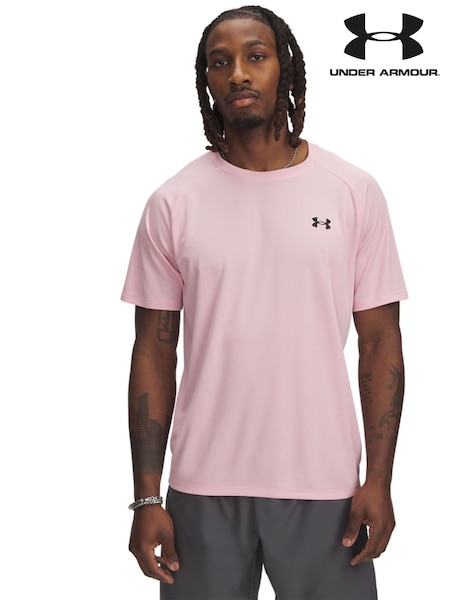 Under Armour Pink Grey Tech Textured T-Shirt (AJ9714) | £30