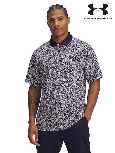 Under Armour Cobalt Blue Matchplay Printed Polo Shirt (AJ9717) | £45