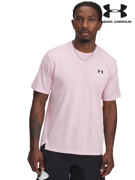 Under Armour Pink Tech Vent Geotessa Short Sleeve T-Shirt (AJ9723) | £36