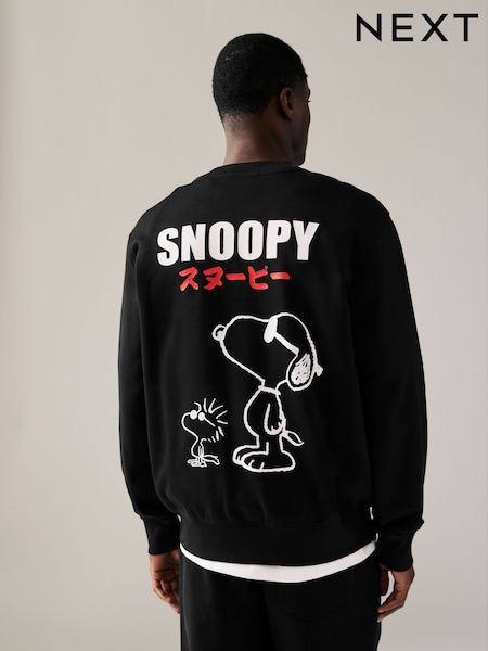 Black Snoopy License Graphic Crew Sweatshirt (AJ9749) | £38