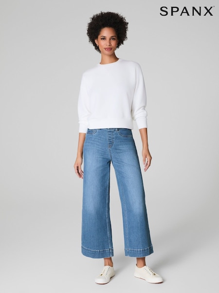SPANXshape™ Every Wear Cropped Wide Leg Jeans (Stonewashed Blue) (AJ9788) | £128