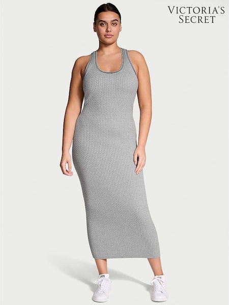 Victoria's Secret Grey Heather Logo Cable Knit Tank Slip Dress (AJ9855) | £75