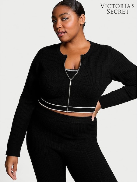 Victoria's Secret Black Logo Cable Knit Sleep Cardigan (AJ9912) | £45