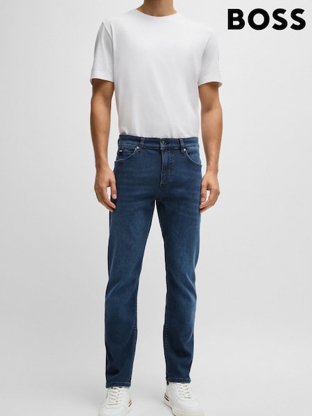 BOSS Blue Slim Fit Jeans In Knitted Denim (AJ9952) | £169