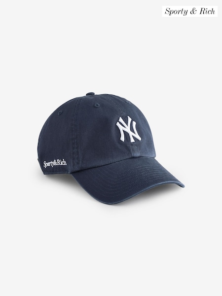 Sporty & Rich Blue Yankees Serif Hat (AJ9972) | £80