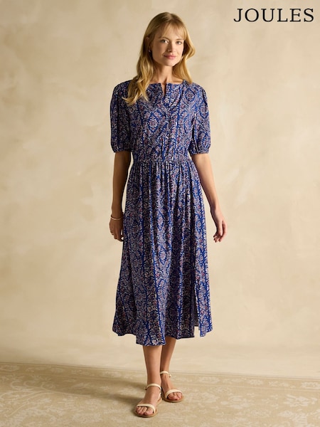 Joules Adele Blue Midi Dress (AK0001) | £55