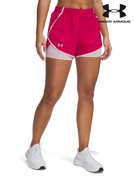 Under Armour Pink Fly By 2-in-1 Shorts (AK0052) | £36