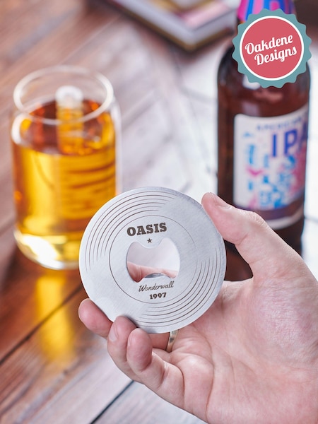 Personalised Metal Music Record Bottle Opener by Oakdene (AK0102) | £15