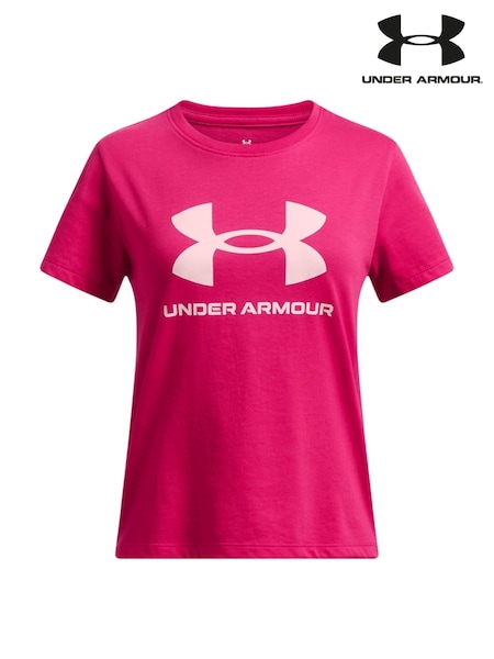Under Armour Pink Short Sleeve Big Logo T-Shirt (AK0191) | £19