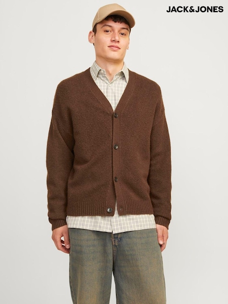 JACK & JONES Brown Knitted Cardigan (AK0421) | £45