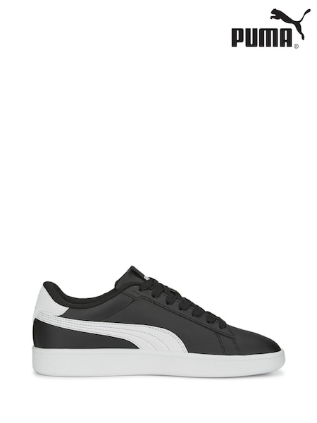 Puma Black Chrome Smash 3.0 Leather Youth Trainers (AK0439) | £35