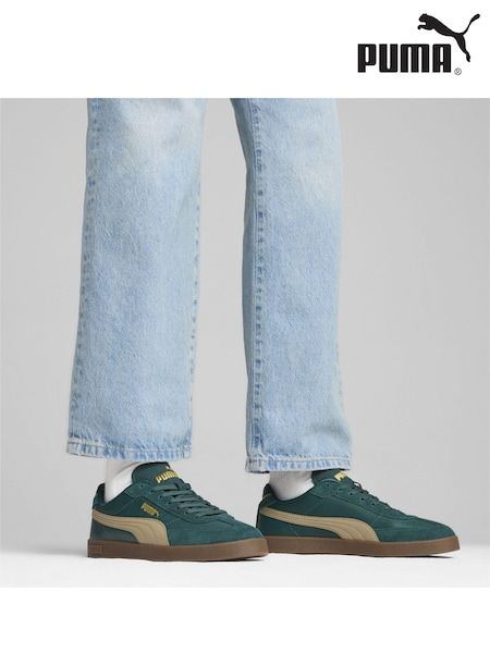 Puma Green Mens Club II Era Sneakers Trainers (AK0446) | £60