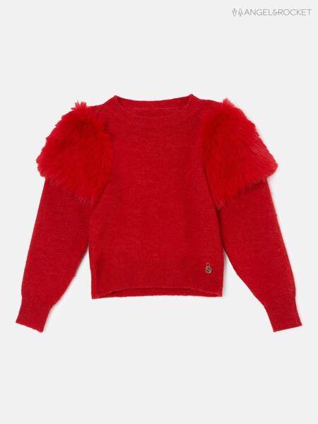 Angel & Rocket Red Suzanna Faux Fur Sleeve Jumper (AK0620) | £12 - £13
