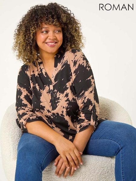 Roman Natural Curve Stretch Jersey Abstract Top (AK0748) | £38