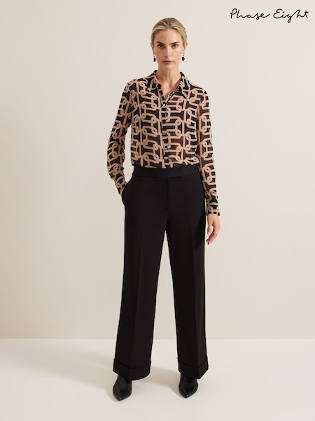 Phase Eight Black Trixie Turn Up Hem Trousers (AK0860) | £99