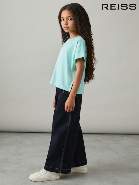 Reiss Aqua Lois 4-9 yrs Cotton Oversized Short-Sleeve T-Shirt (AK0941) | £10
