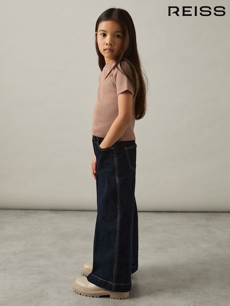 Reiss Berry Victoria 4-9 yrs Cotton-Jersey Ribbed Short-Sleeve T-Shirt (AK0944) | £10