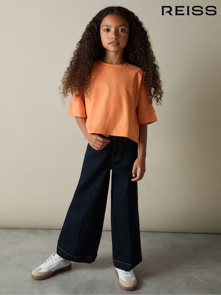 Reiss Orange Lois 4-9 yrs Cotton Oversized Short-Sleeve T-Shirt (AK0958) | £10