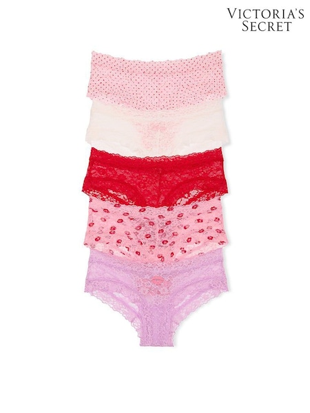 Victoria's Secret Pink/White/Red/Purple Cheeky 5 Pack Knickers (AK1059) | £27
