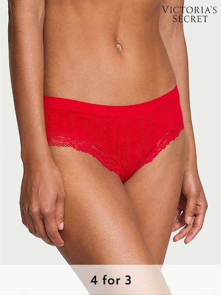 Victoria's Secret Lipstick Red Hipster Heart Pointelle Knickers (AK1062) | £9