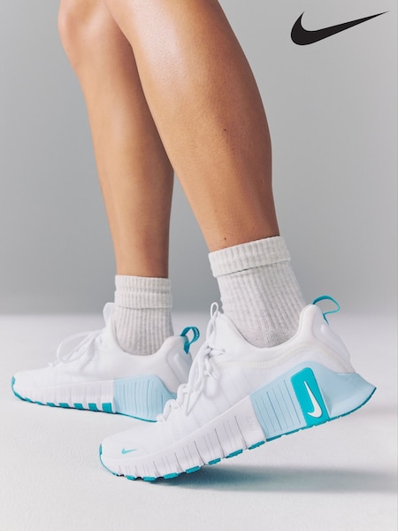 Nike White Teal Free Metcon 6 Training Trainers (AK1334) | £120
