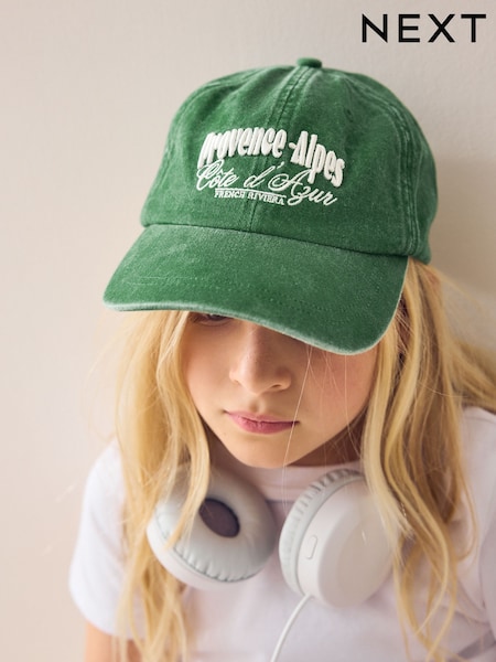 Green Slogan Baseball Cap (1-16yrs) (AK1460) | £7 - £11