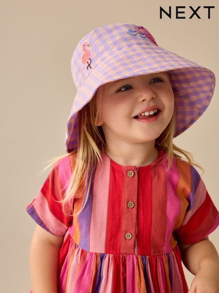 Lilac Purple Bucket Printed Hat (3mths-13yrs) (AK1472) | £9 - £11