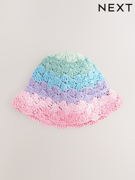 Multi 100% Cotton Straw Cloche Bucket Hat (3mths-16yrs) (AK1494) | £9 - £13