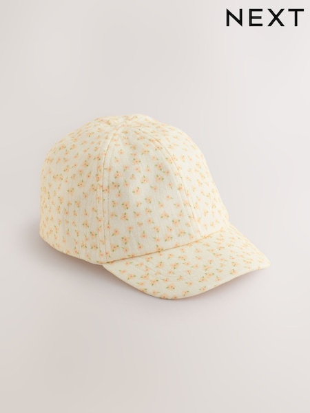 Cream 100% Cotton Flower Ditsy Baseball Cap (3mths-10yrs) (AK1509) | £8 - £10