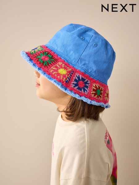 Blue Crochet Bucket Hat (3-16yrs) (AK1510) | £8 - £11