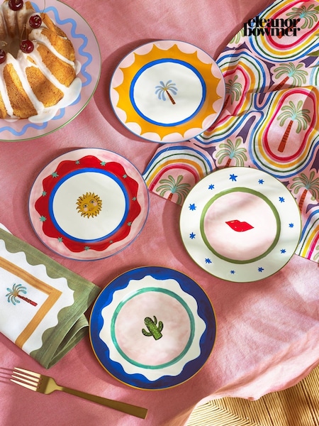 Eleanor Bowmer Set of 4 White Electric Coast Icon Cake Plates (AK1528) | £35